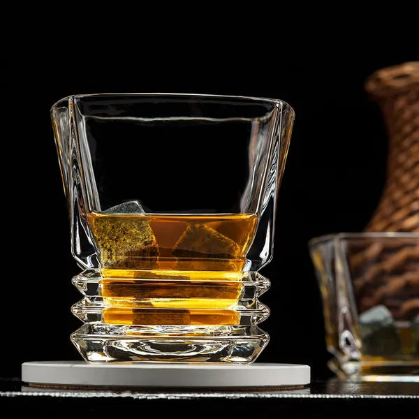 SQUARE Line WHISKEY GLASS SET - 300ml (PACK OF 6)