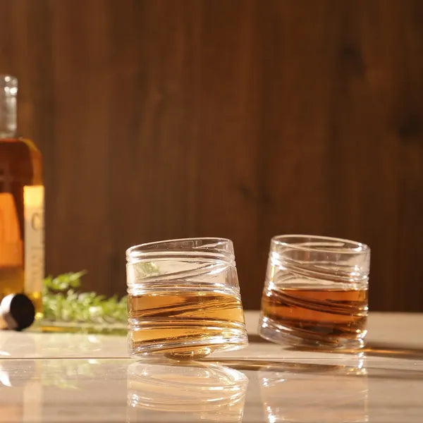 spiral spinning WHISKEY GLASS - 200ml (PACK OF 6)